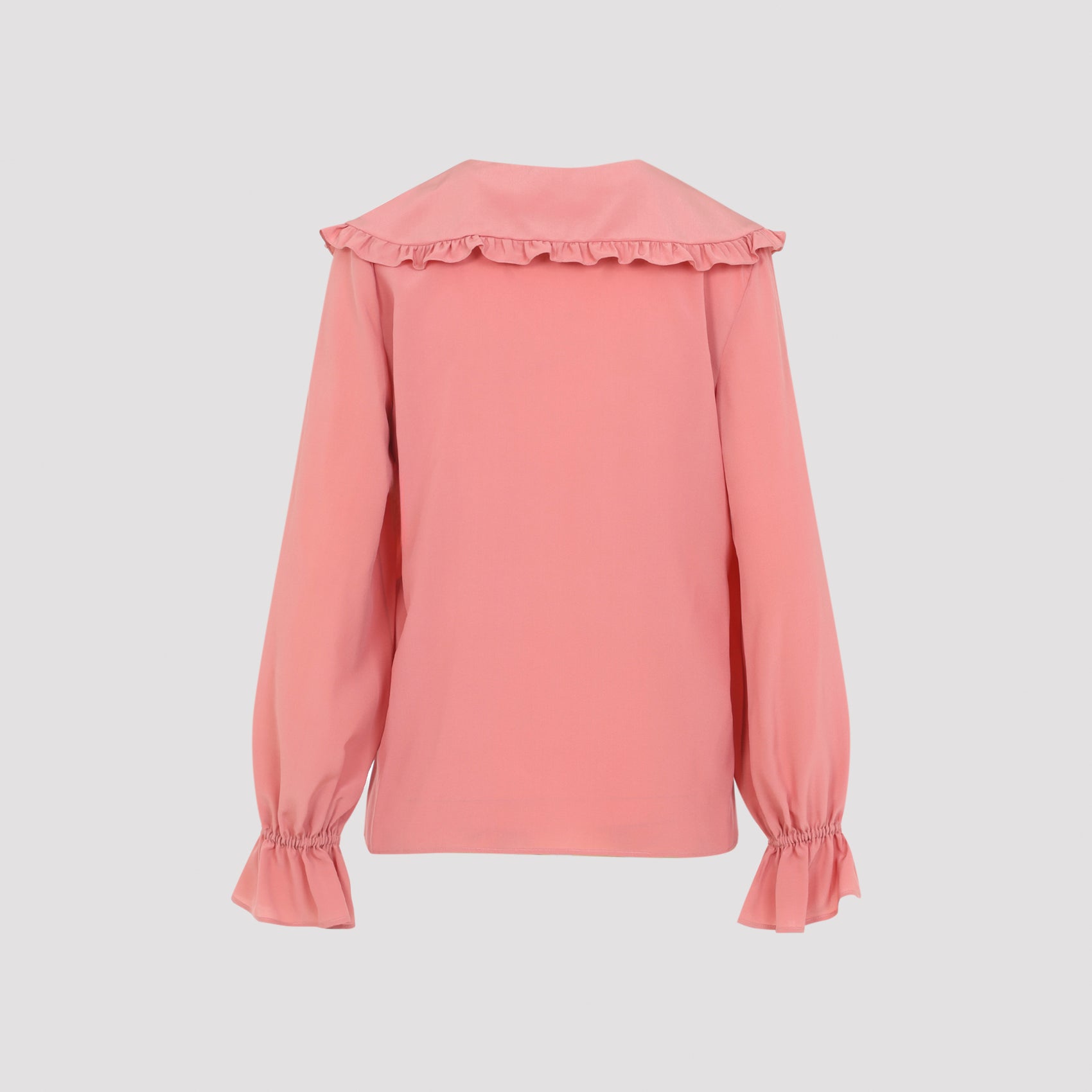 Silk Blouse With Ruffled Collar