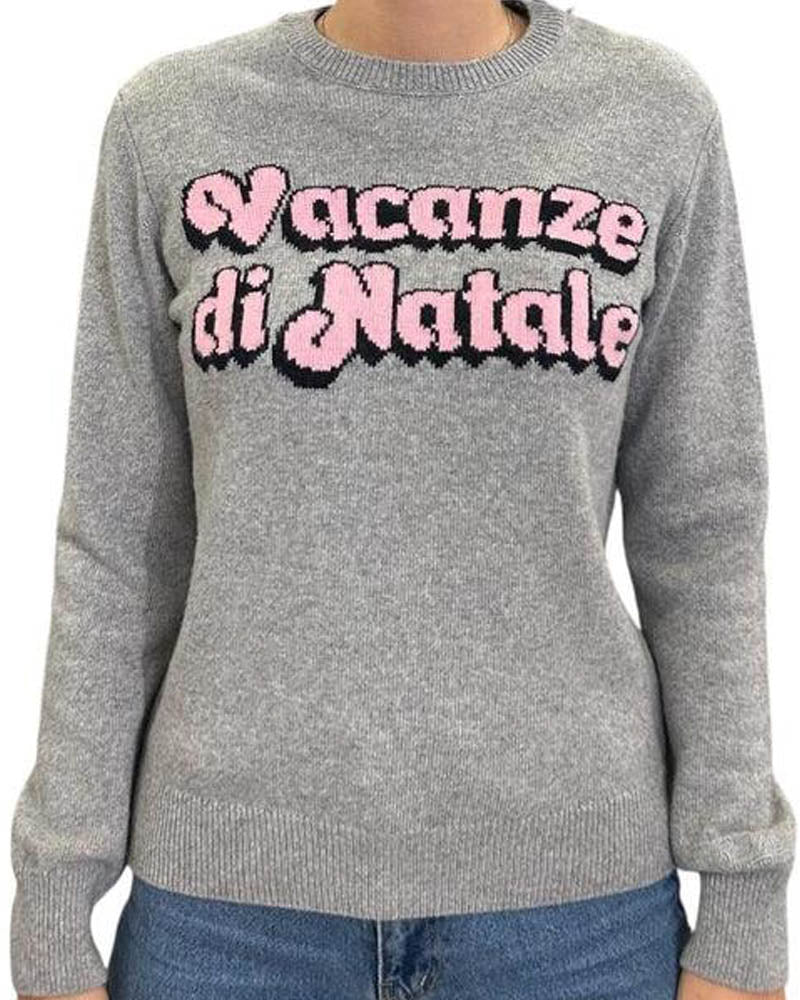 Heather Grey Sweatshirt with Playful Holiday Print