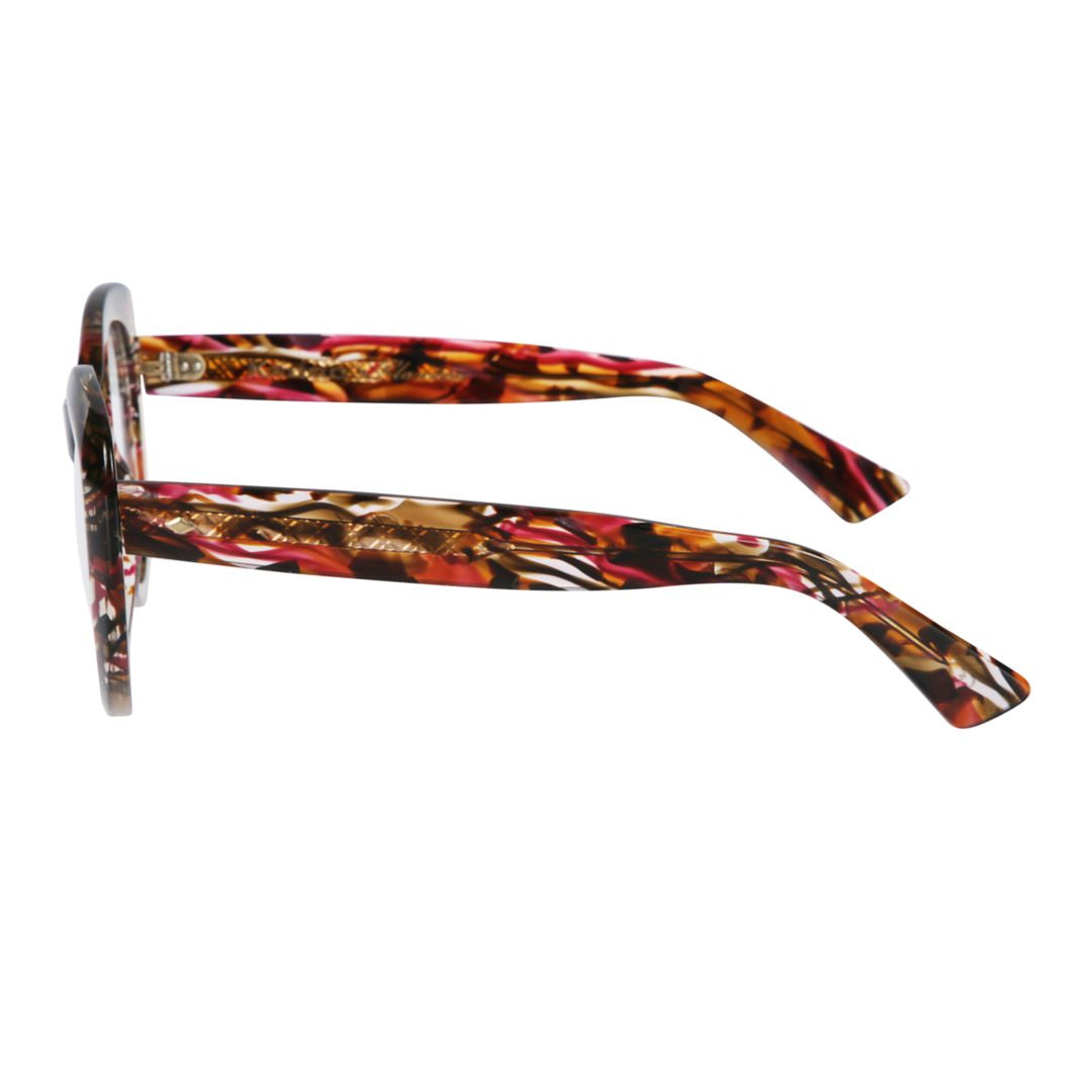 Sophia Glamour Oversized Round Tortoiseshell Sunglasses with Striking Arms