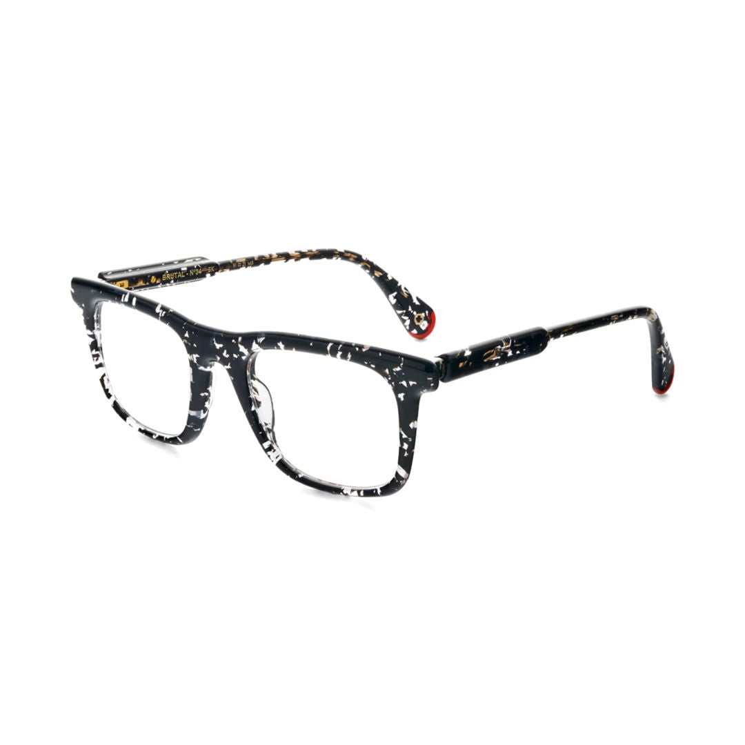 Brutal No.34 Bold Rectangular Acetate Eyeglasses with Speckled Patterns