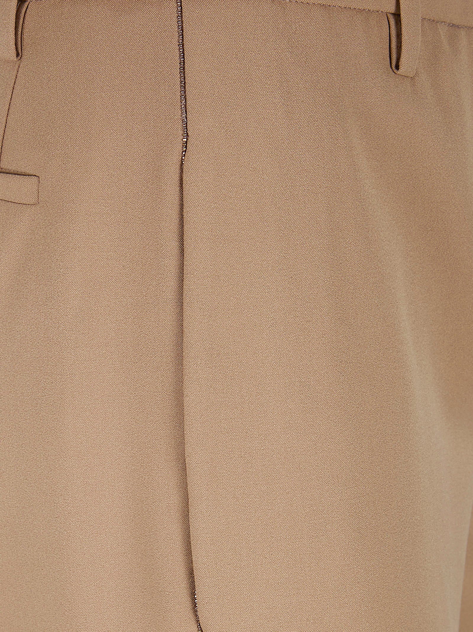 Ankle-Length Wide-Leg Trousers with Tulle Detail