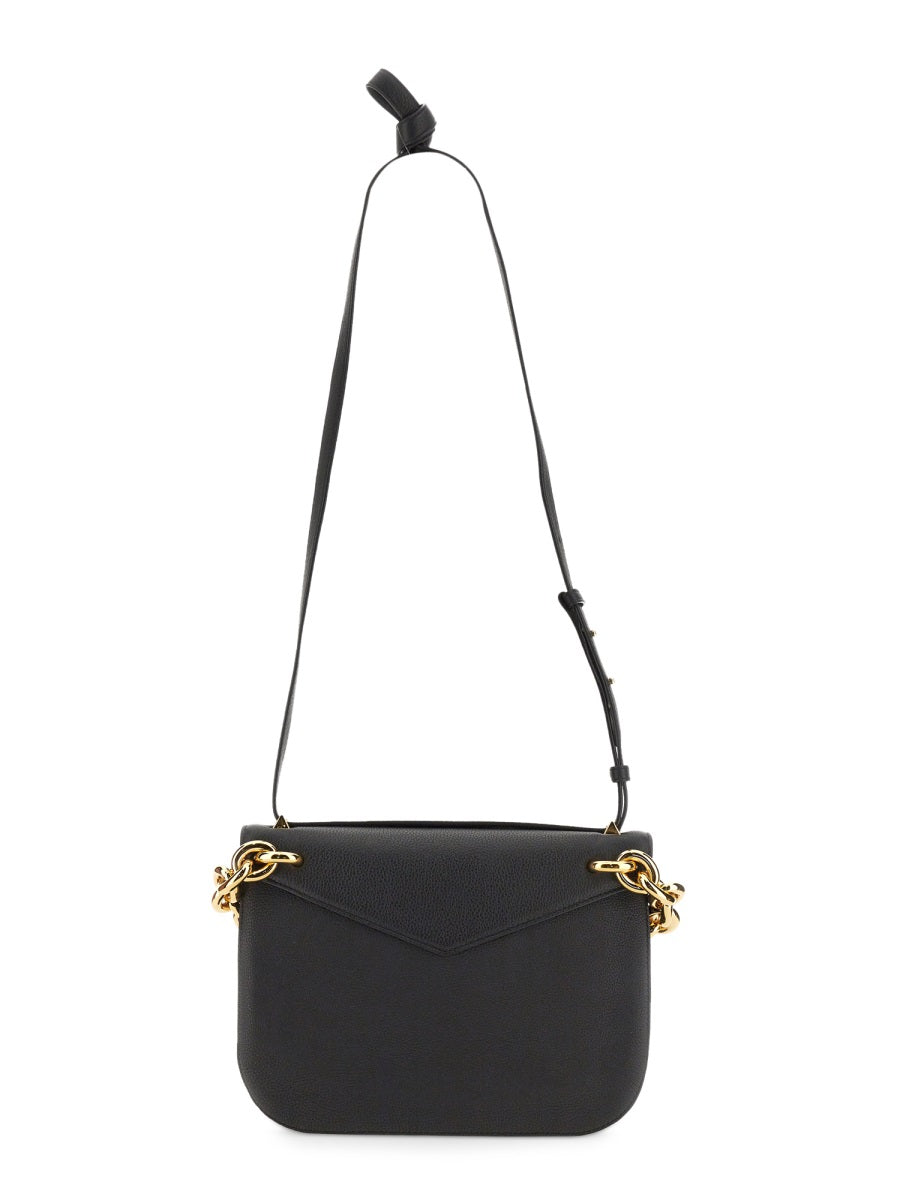 Structured Leather Shoulder Bag with Adjustable Strap