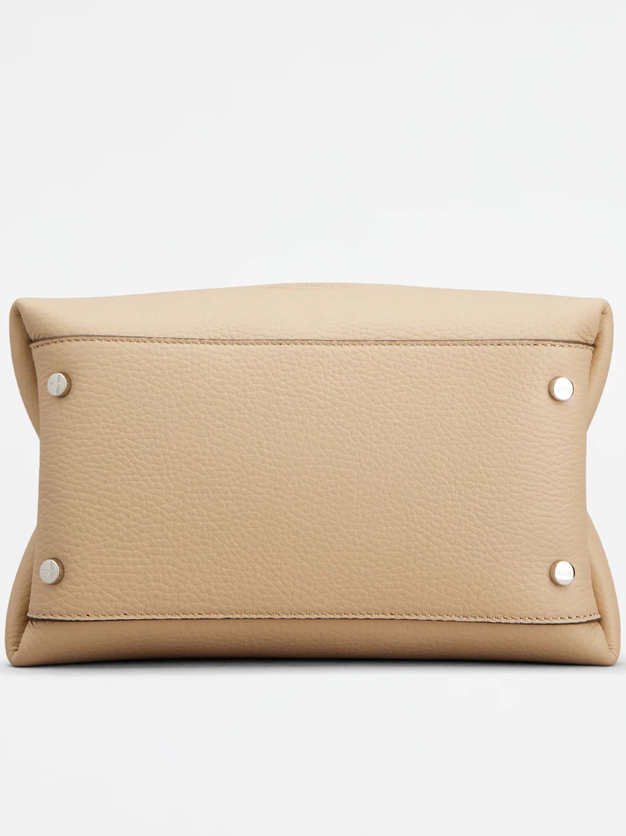 Neutral Textured Leather Handbag