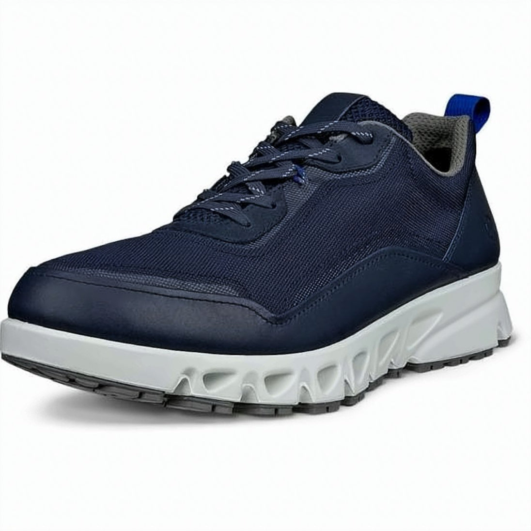 Navy Leather and Textile Ecco Sneakers with Cut-Out Sole