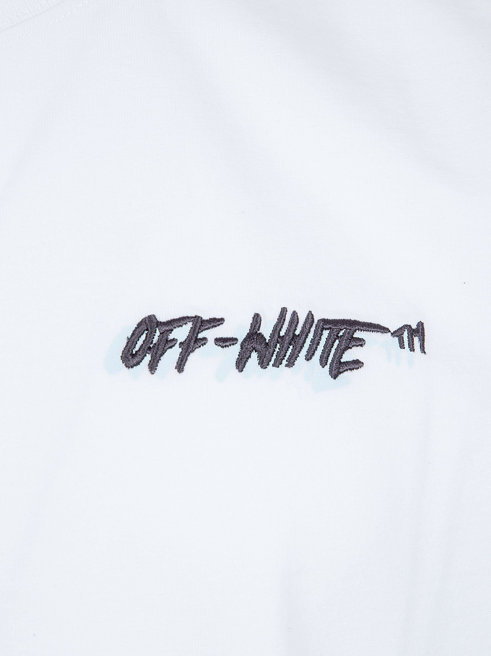 Plain White Cotton T-Shirt with Embroidered Logo