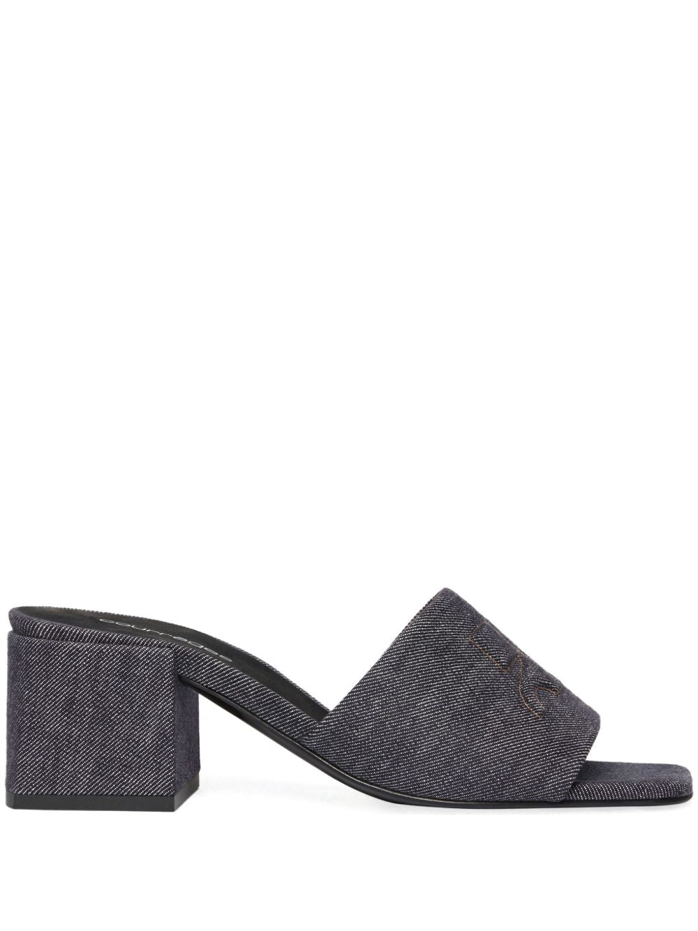 Textured Grey Slip-On Sandals
