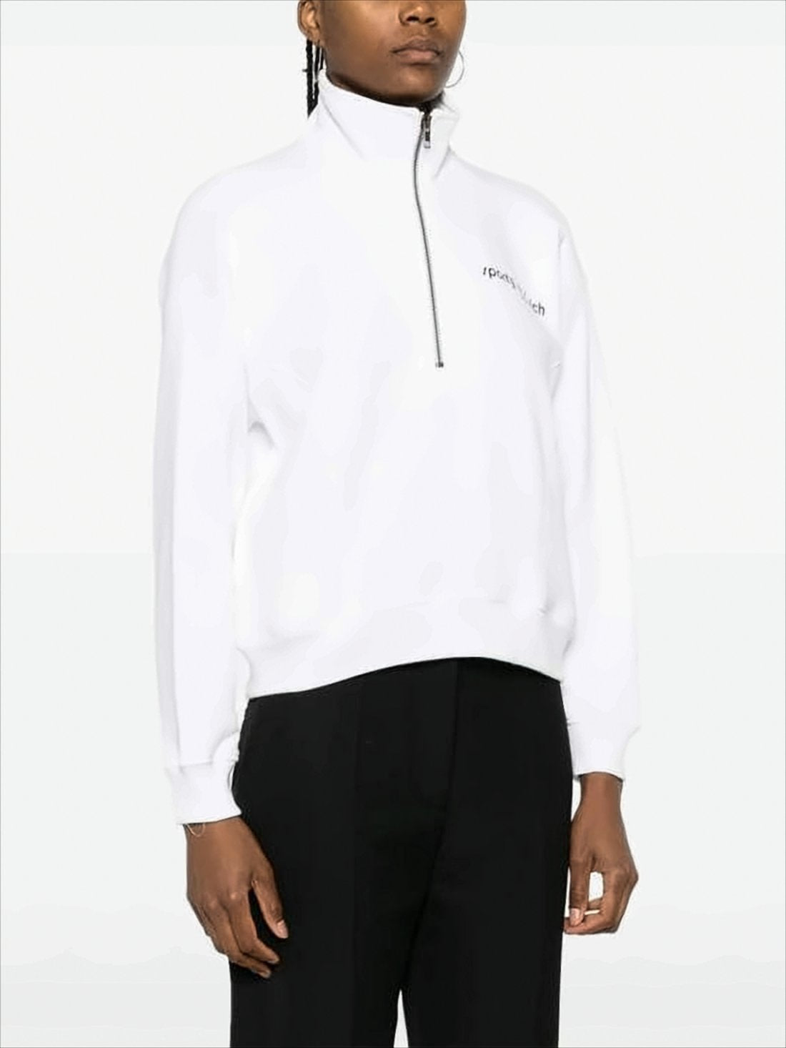 Half-Zip Long Sleeve Pullover with Ribbed Details