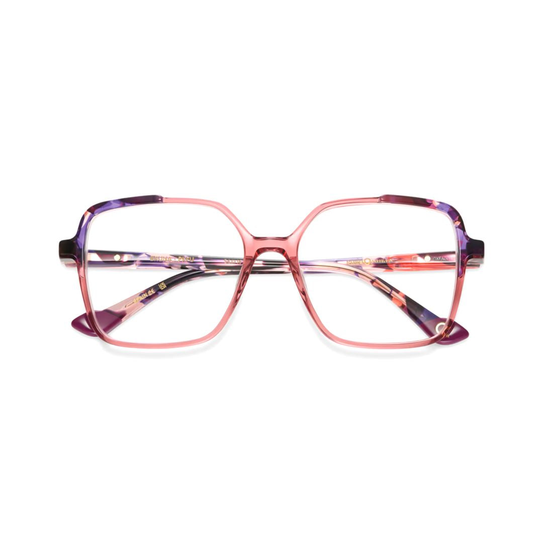 Bruna Geometric Frame Eyeglasses with Artistic Multicolored Temples