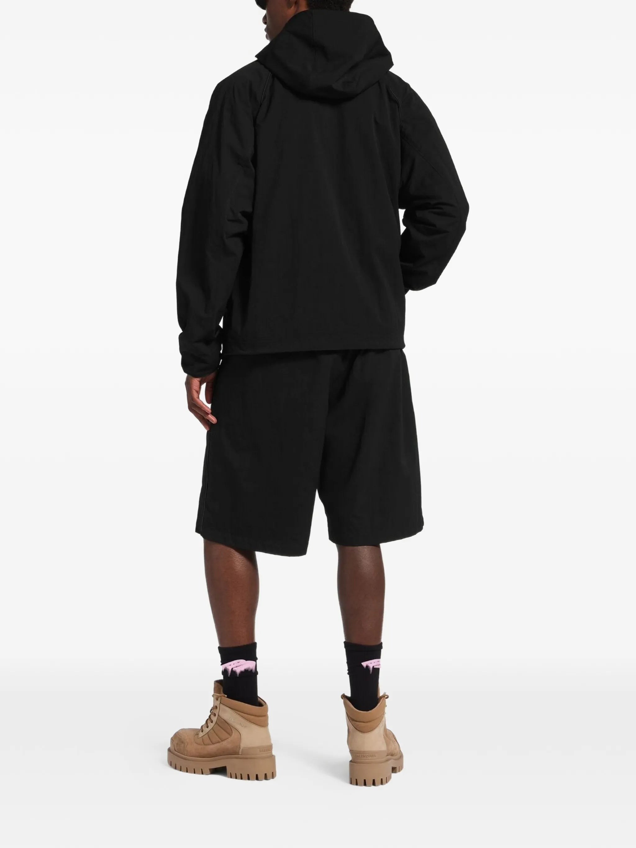 Black Technical Minimalist Full-Zip Jacket