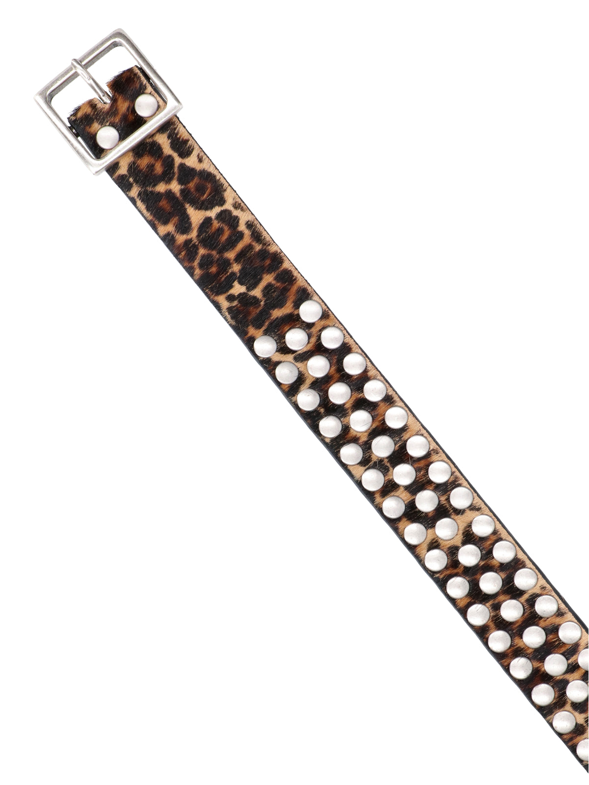 Brown Leo Animal Print Studded Belt