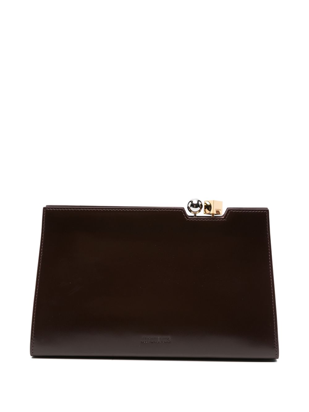 Sleek Rectangular Clutch with Metallic Clasp