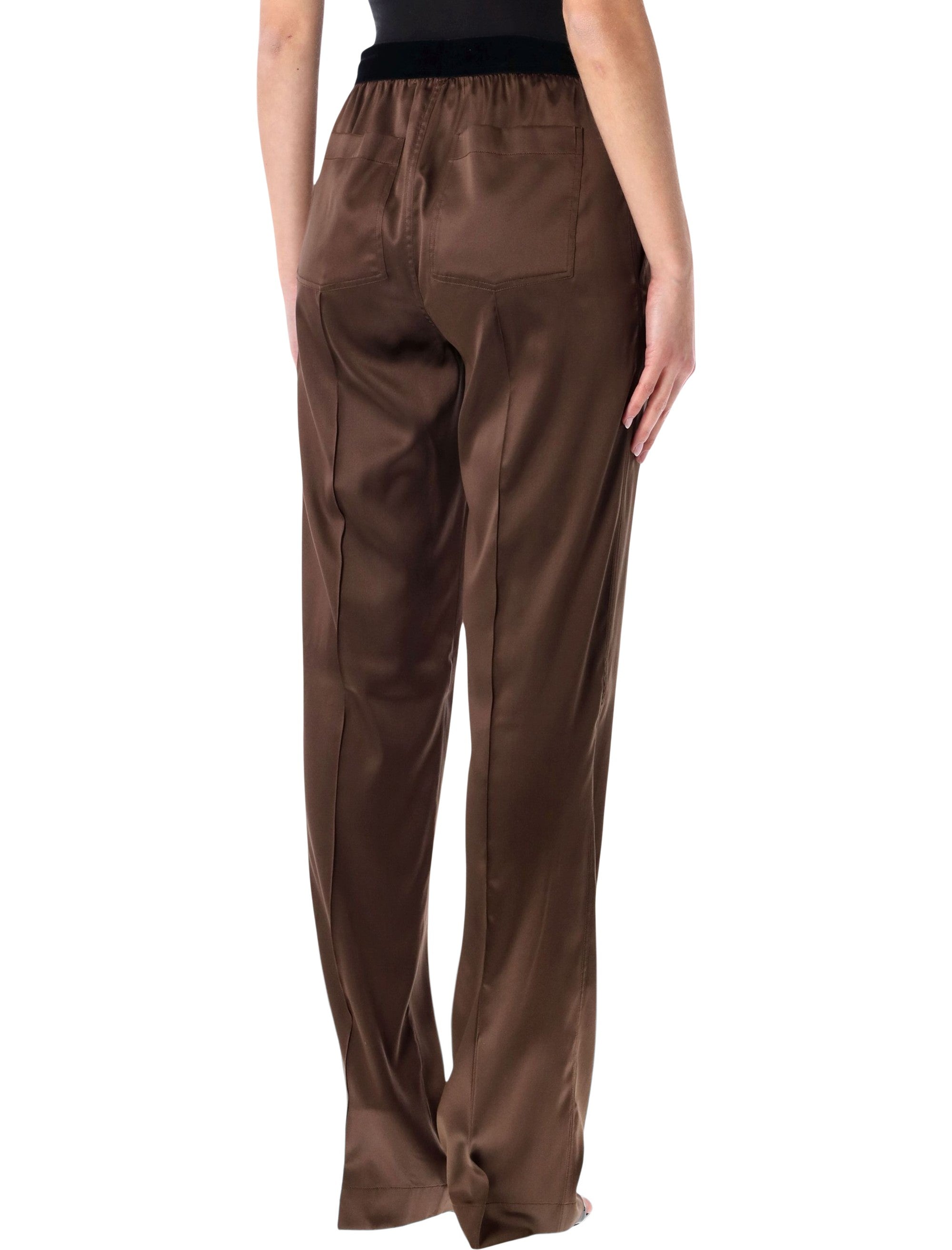 Stretch Silk Satin Pj Pants