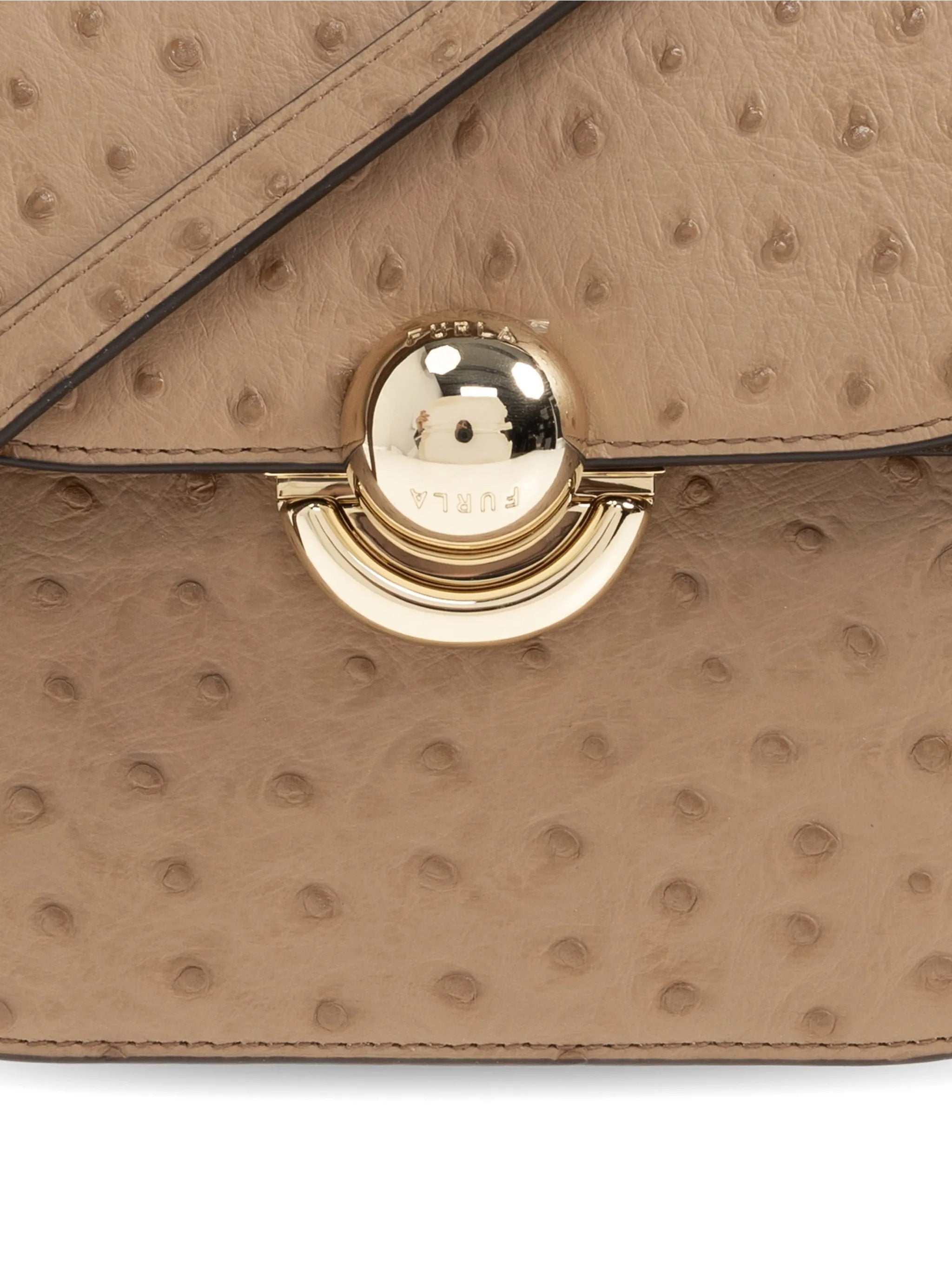 Sfera S Structured Dotted Brown Leather Bag