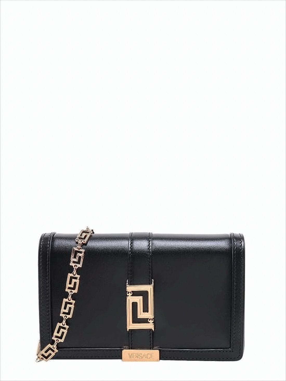 Structured Black Calf Leather Clutch