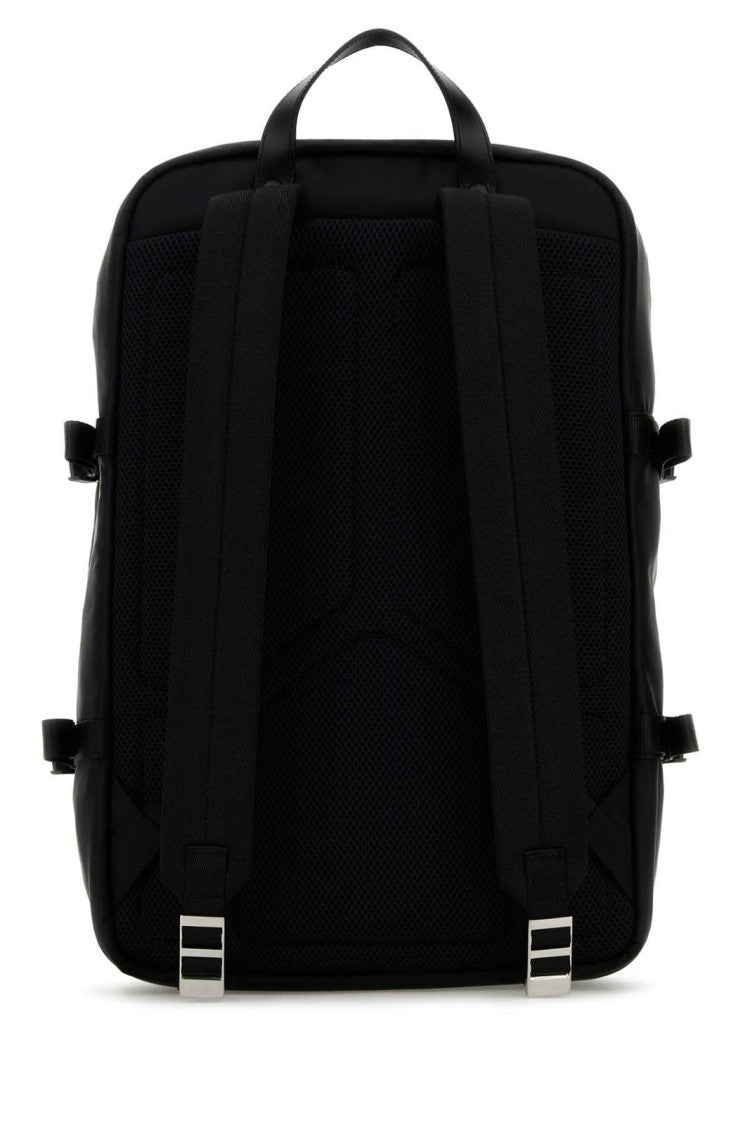 Structured Black Backpack with Triangular Logo