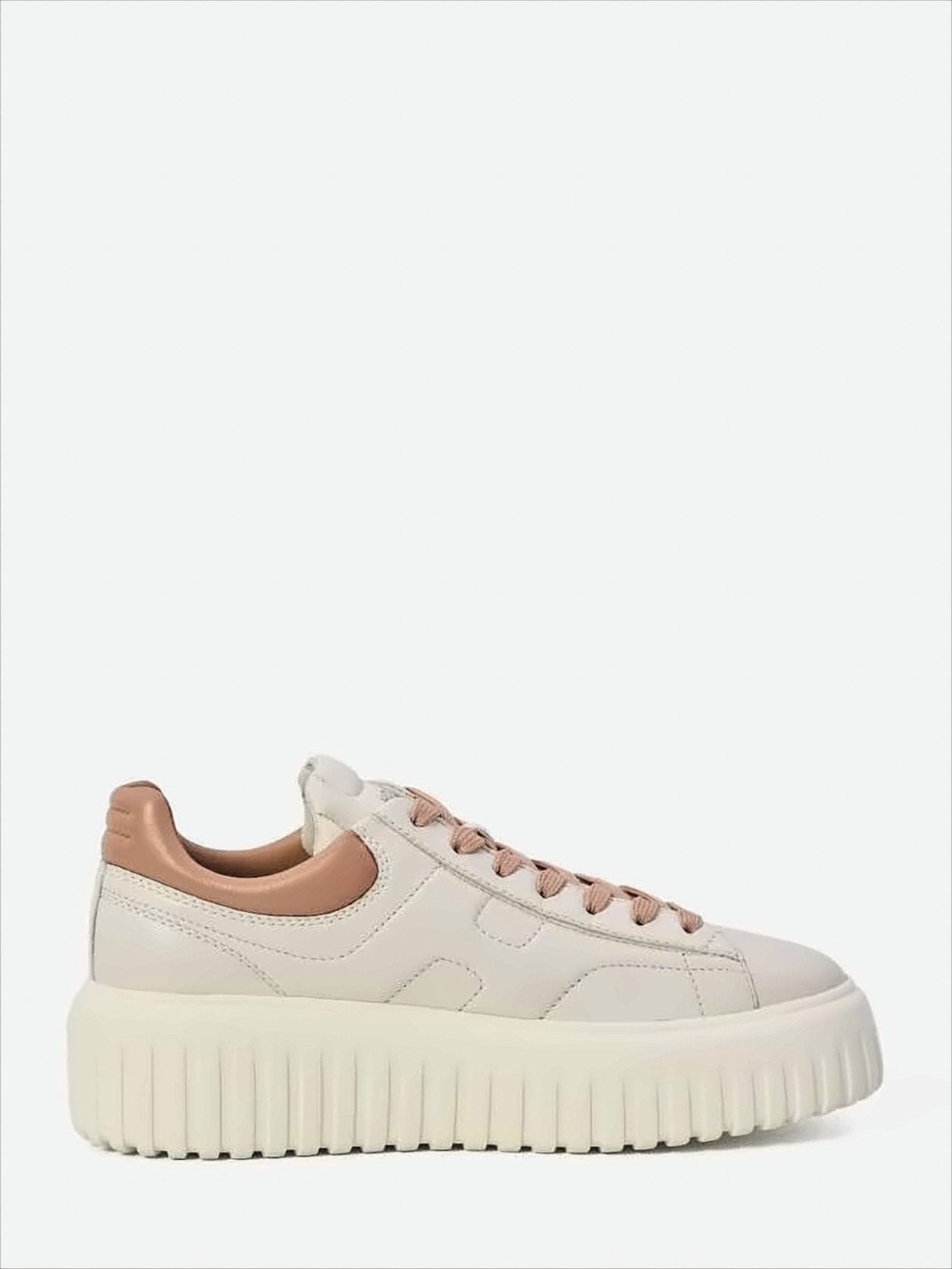Ivory Leather Lace-Up H-Stripes H Shoes