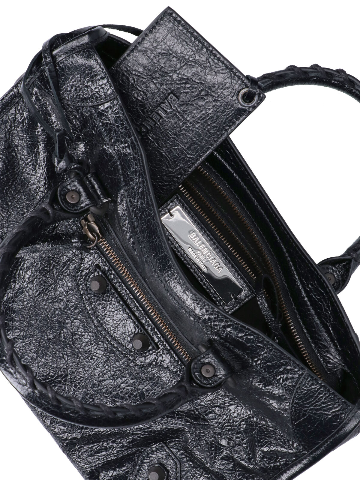 Black Textured Rectangular Braided Bag