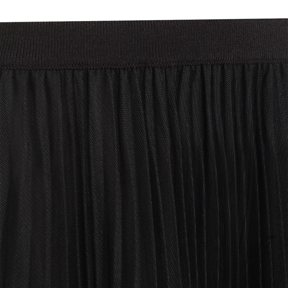 Pleated Midi Skirt with Sheer Overlay