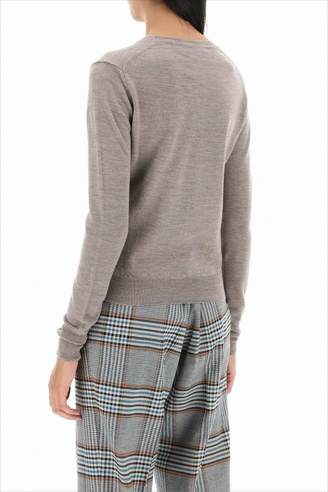 Classic Crew Neck Sweater with Cropped Fit
