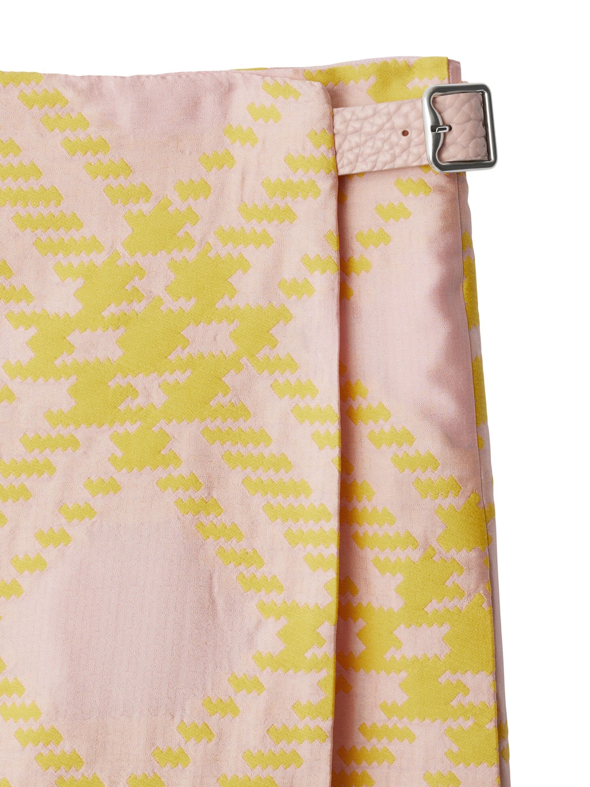 Check Jacquard Silk Cotton Kilt