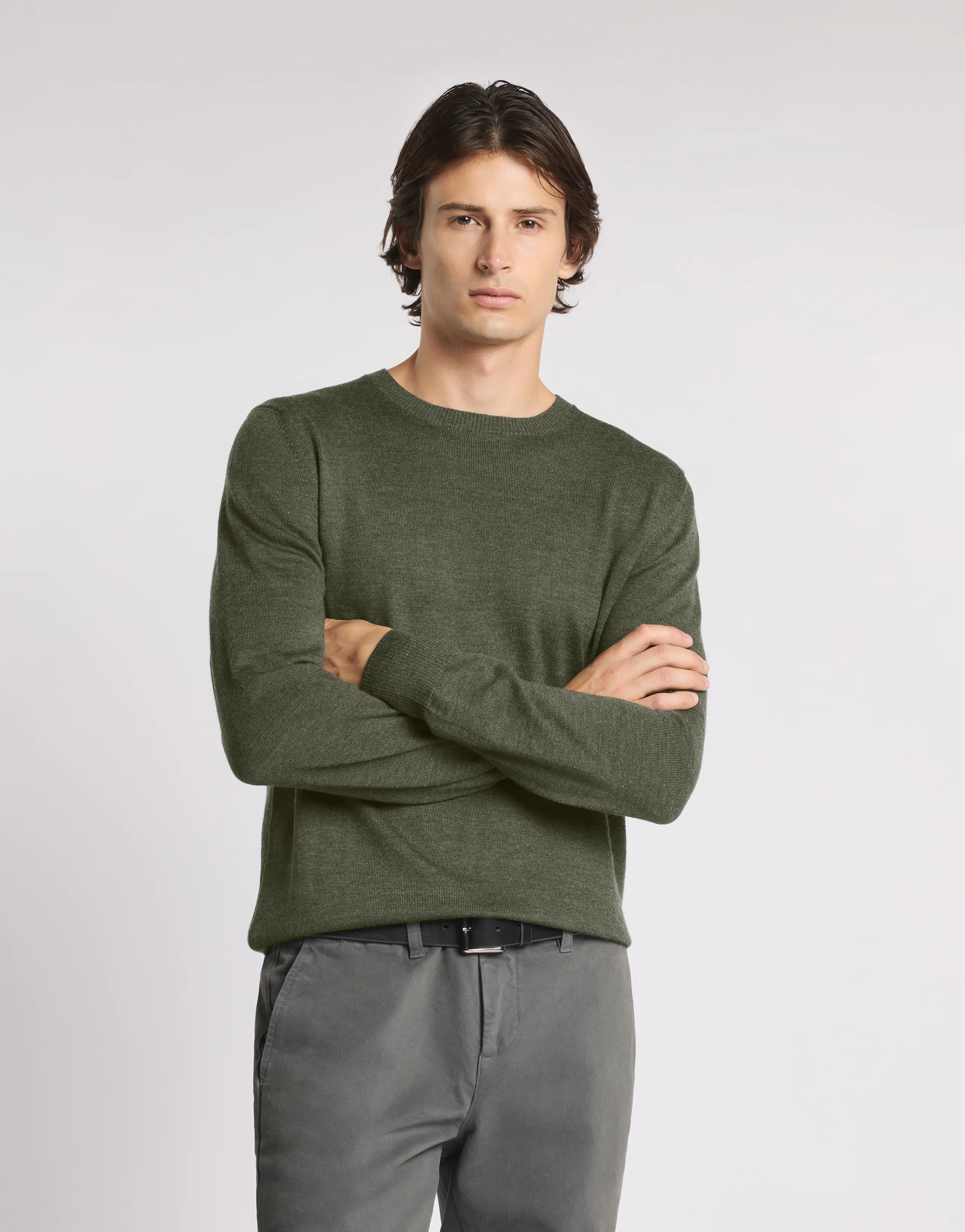 Refined Wool Crew Neck Sweater