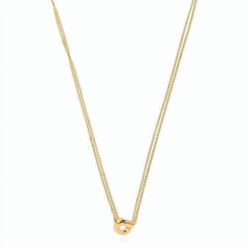 Gold-Tone Brass Necklace with Double Chain