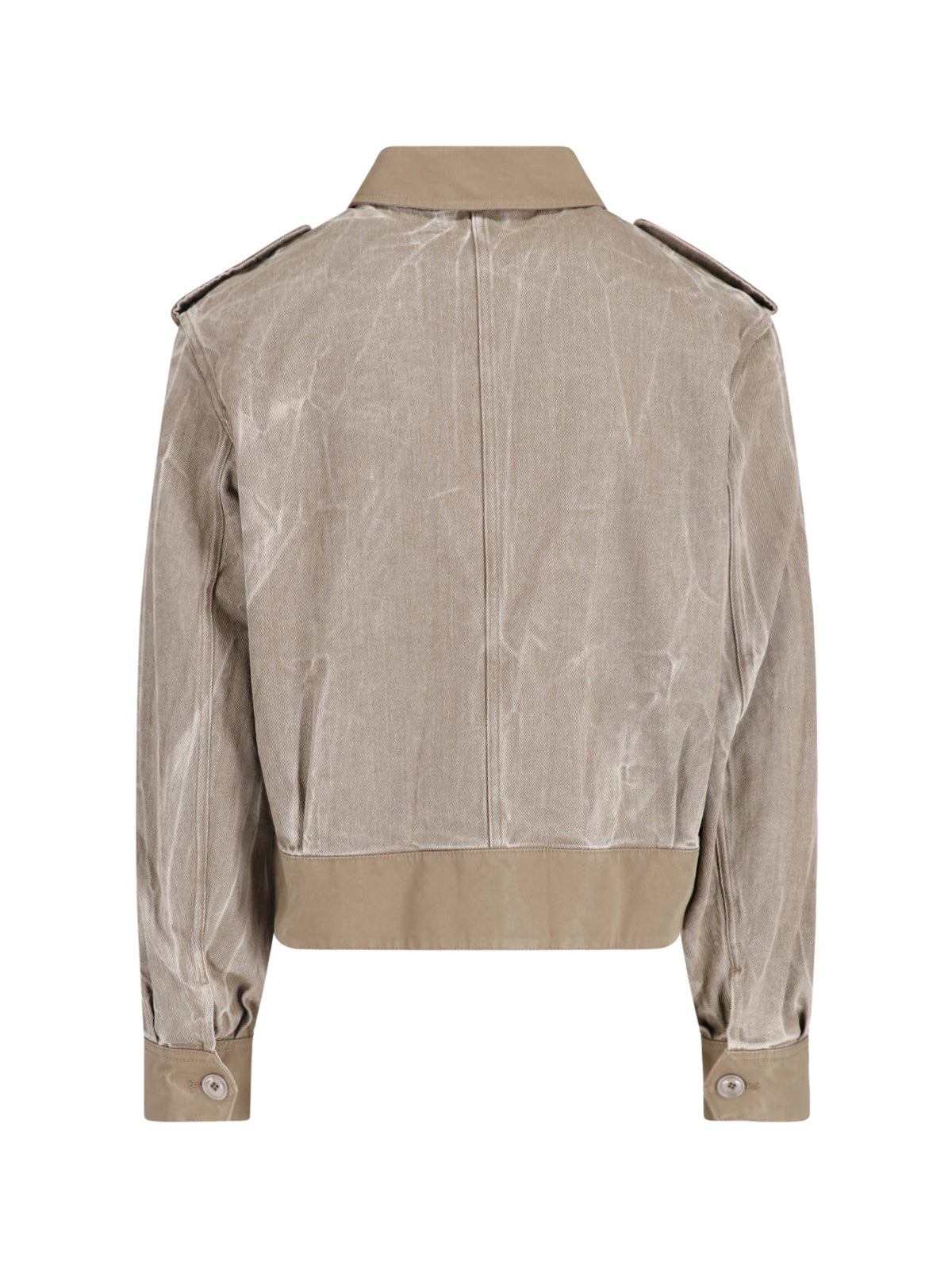 Green Battle Cropped Cotton Jacket