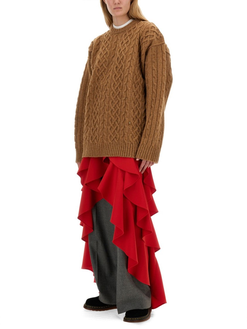 Textured Cable Knit Oversize Fit Jersey