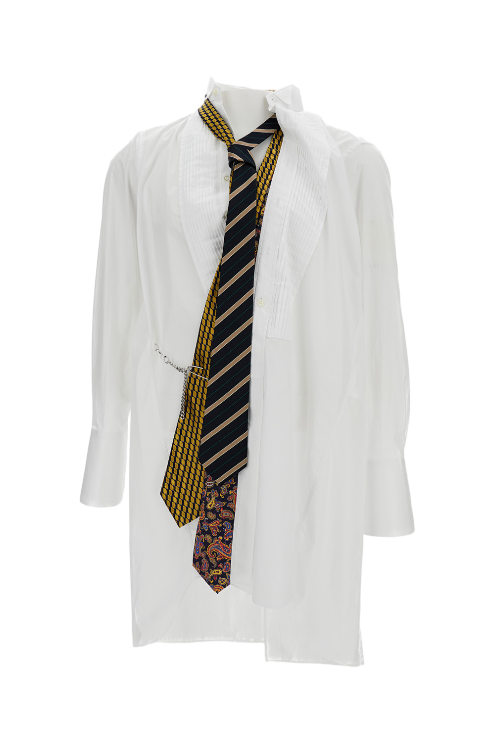 White Asymmetrical Long Cotton Shirt