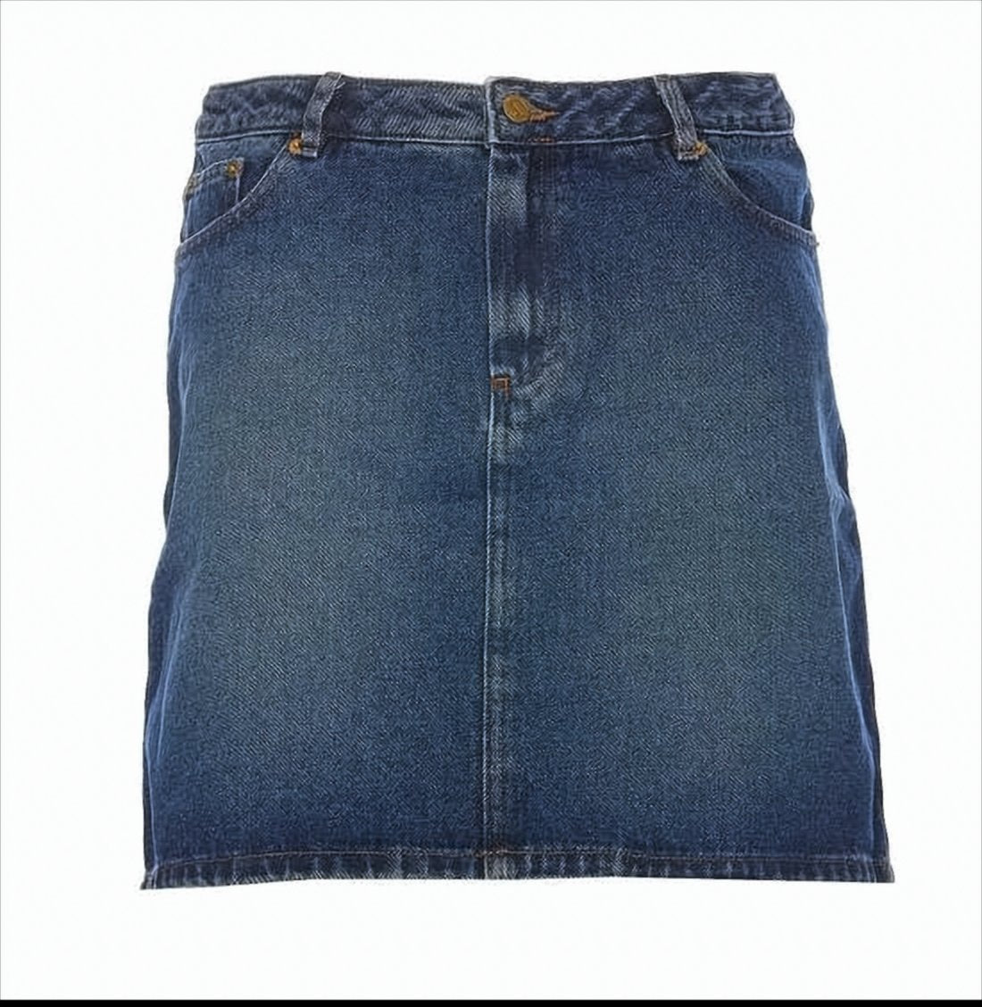 Classic Blue Denim Midi Skirt