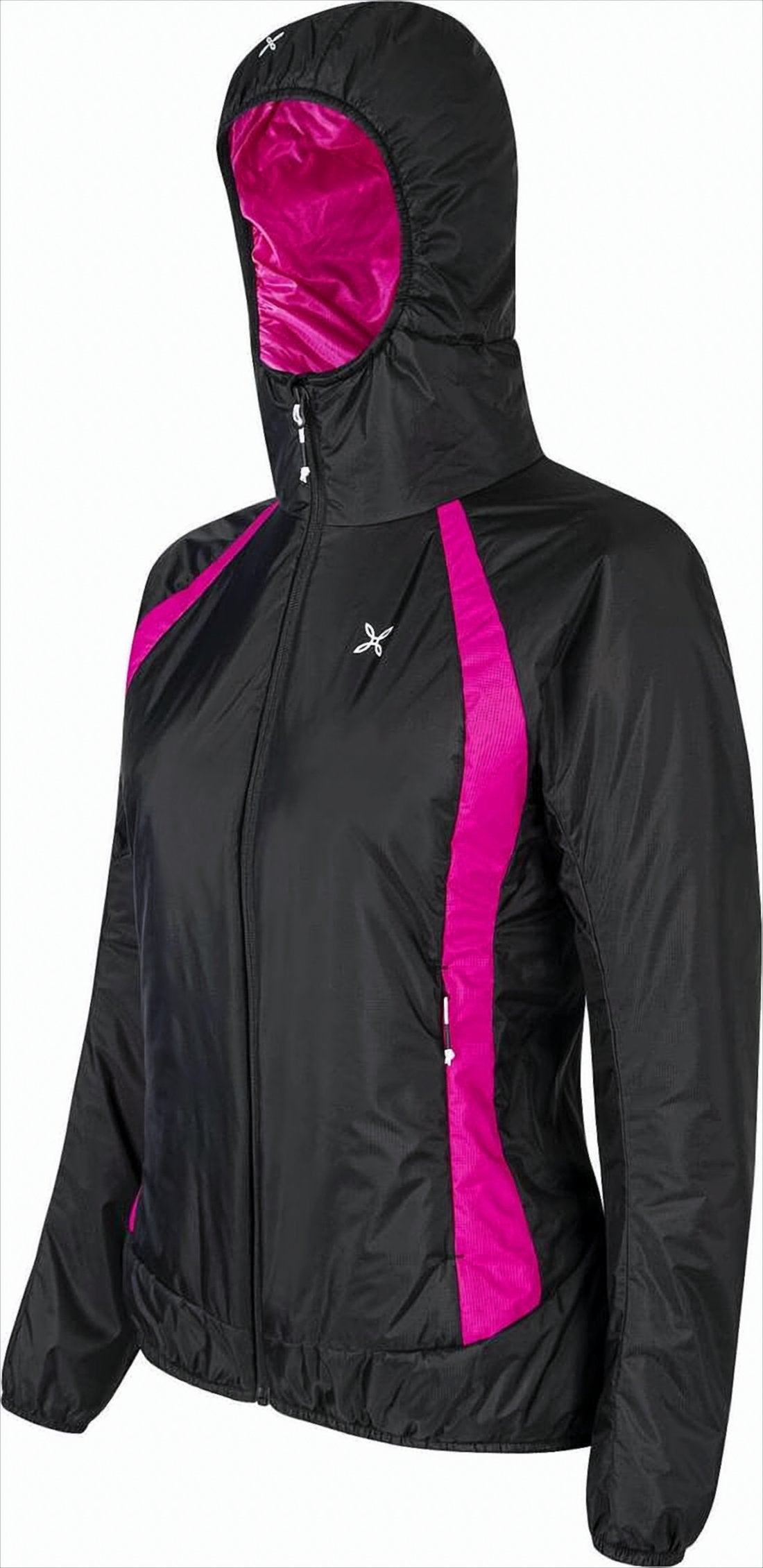 Sporty Black Jacket with Vibrant Magenta Accents