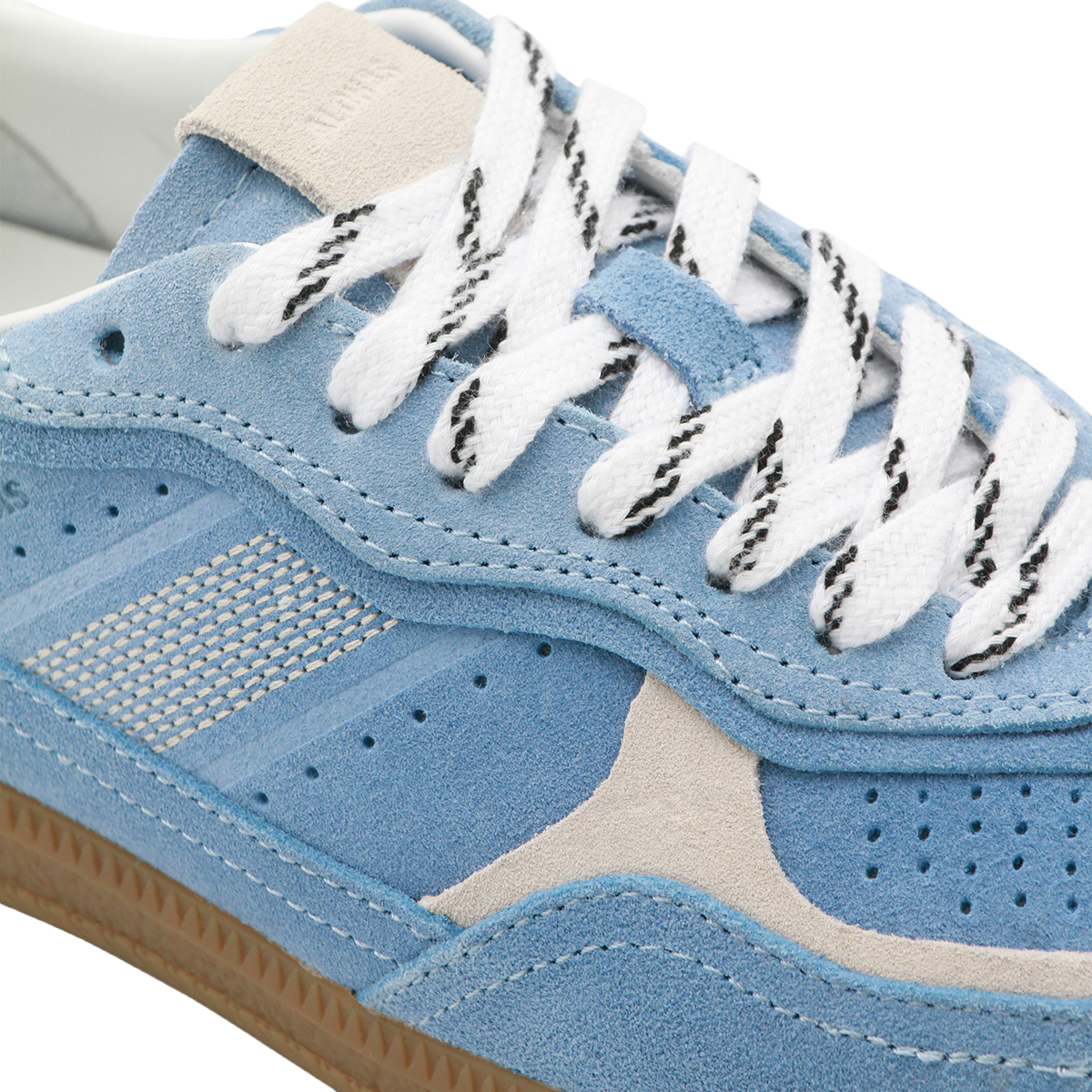 Pastel Blue Suede Sneakers with Cream Accents