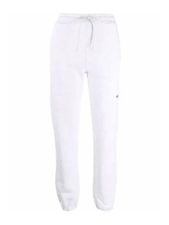 White Relaxed-Fit Jogger Pants with Elastic Waistband