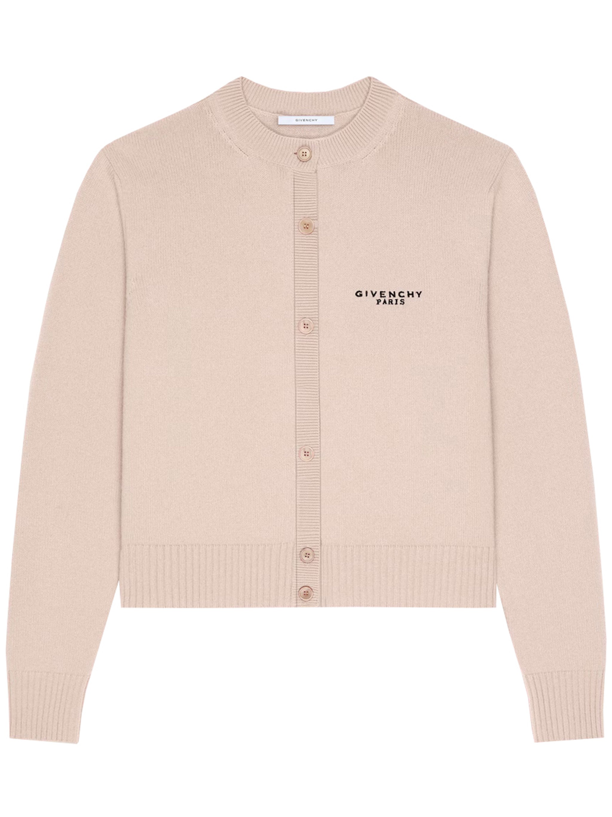 Short Crew Neck Cropped Wool Cardigan