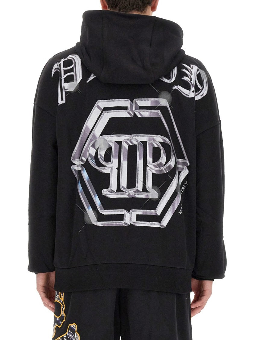 Relaxed-Fit Black Hoodie