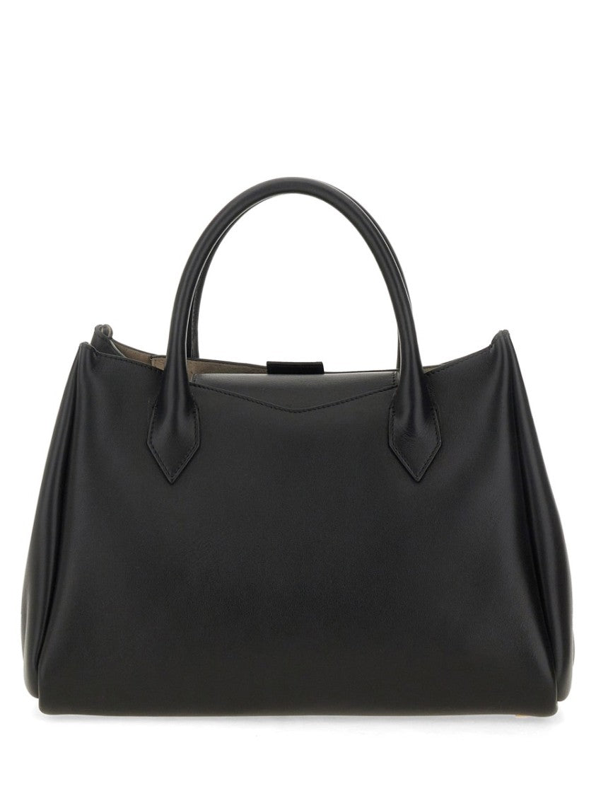 "L'octave" Structured Calf Leather Day Bag