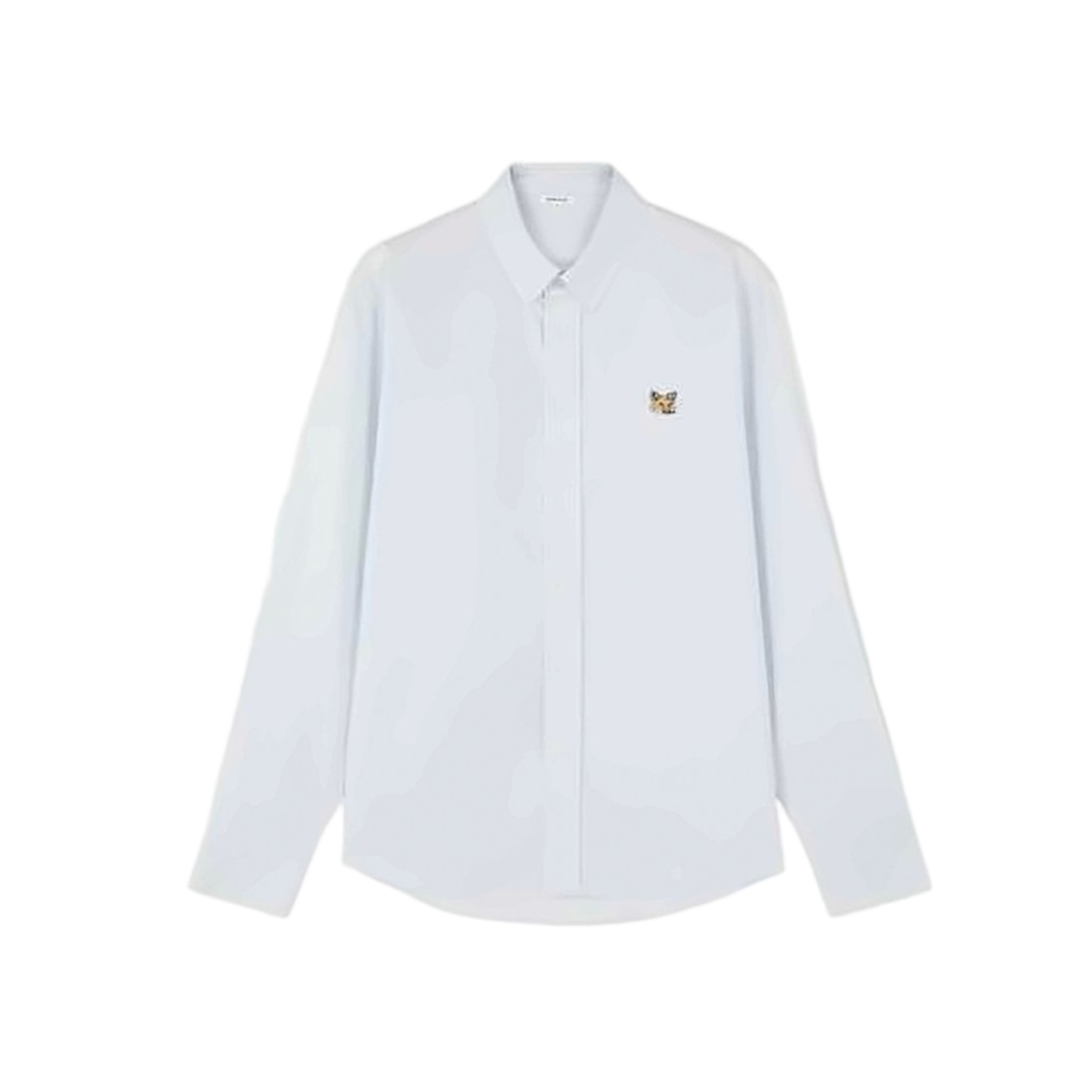 Long-Sleeve White Shirt With Classic Collar And Embroidered Detail