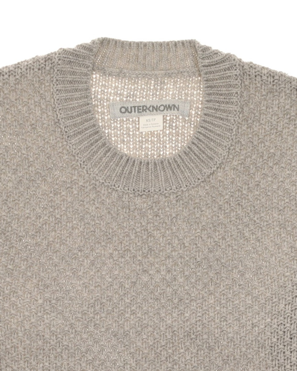 Slim-Fit Crew Sweater In Distinctive Moss Stitch