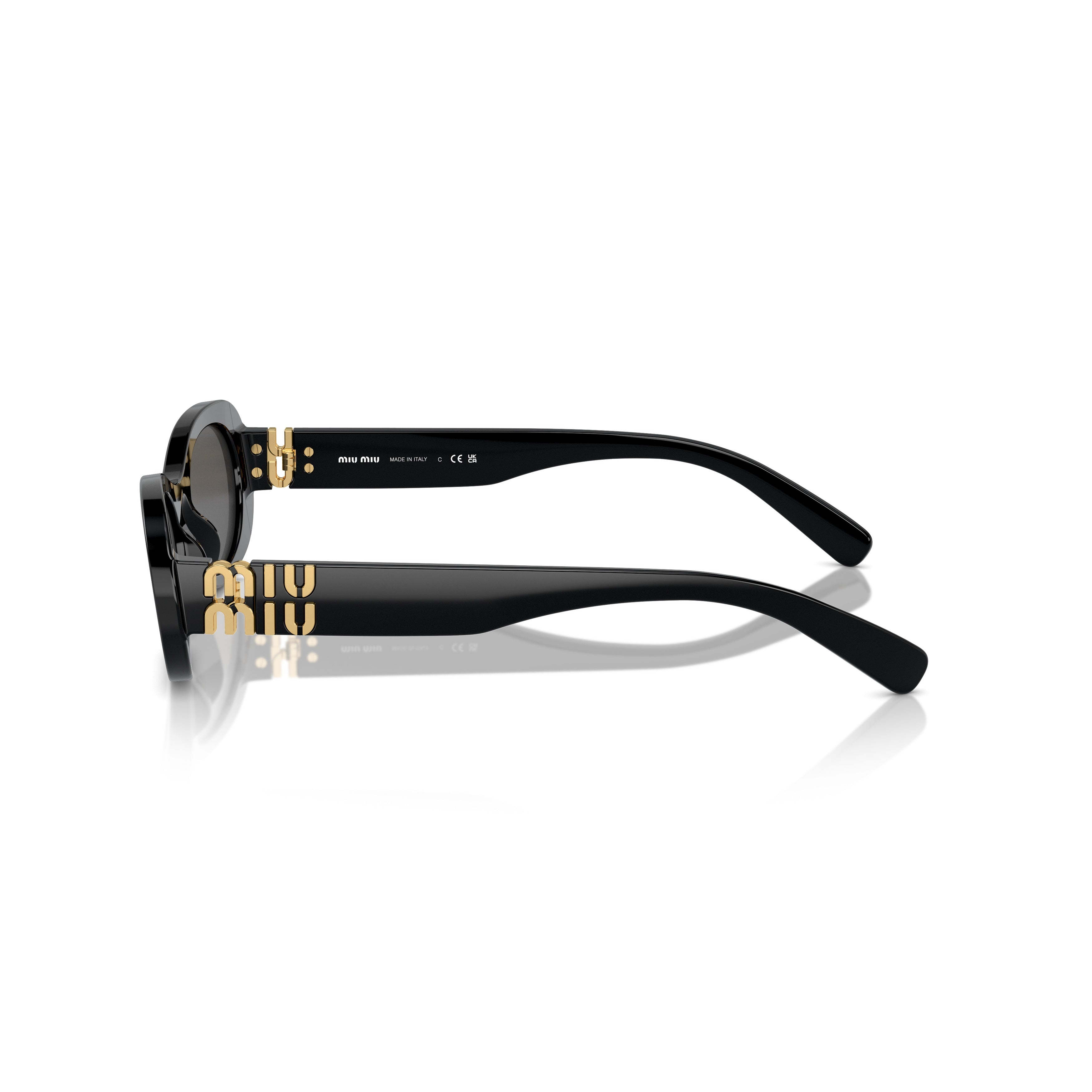 0mu 06zs Oval-Frame Black Acetate Sunglasses