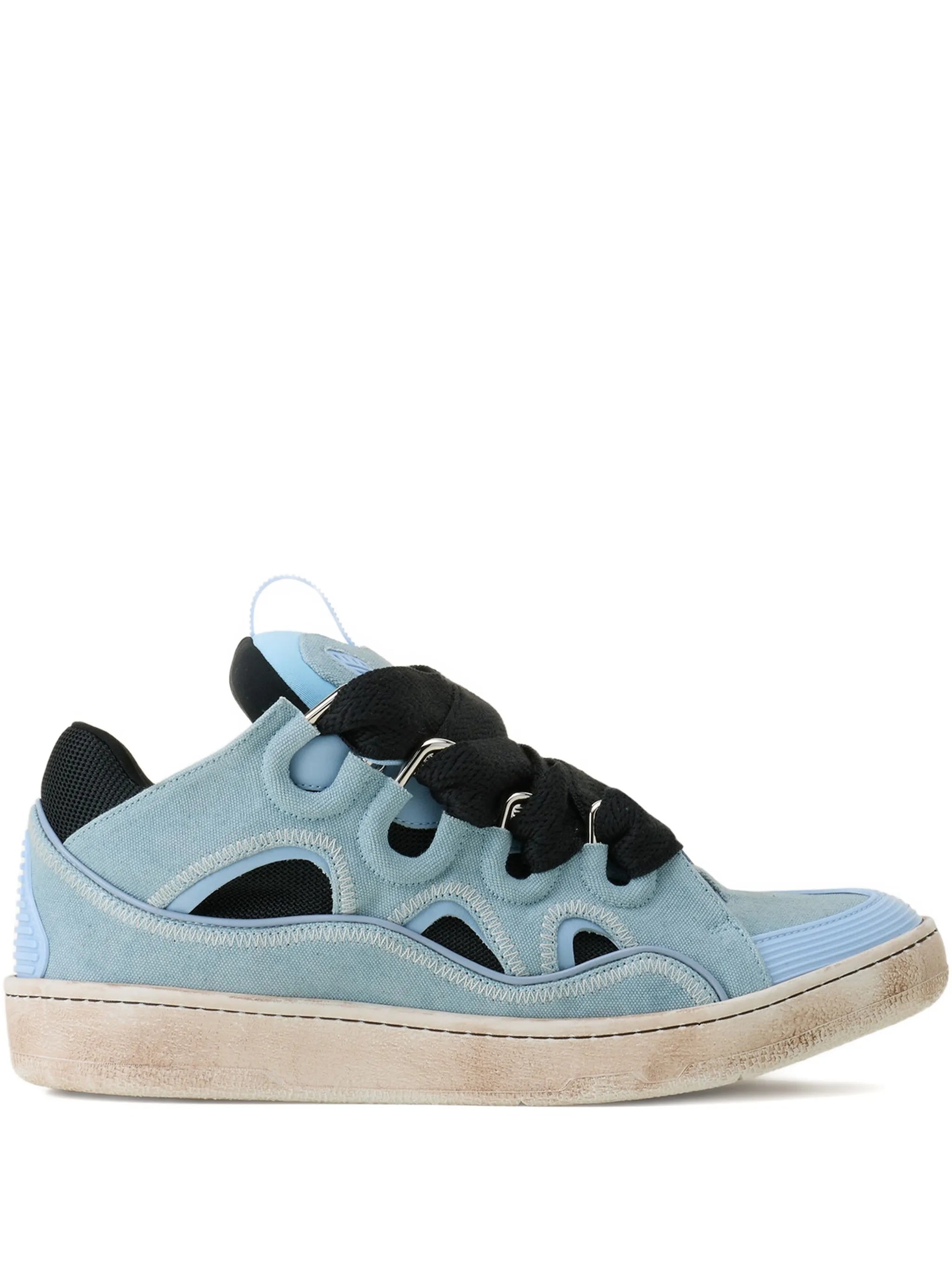 Blue Curb Sneakers Cut-Out Suede Sneakers