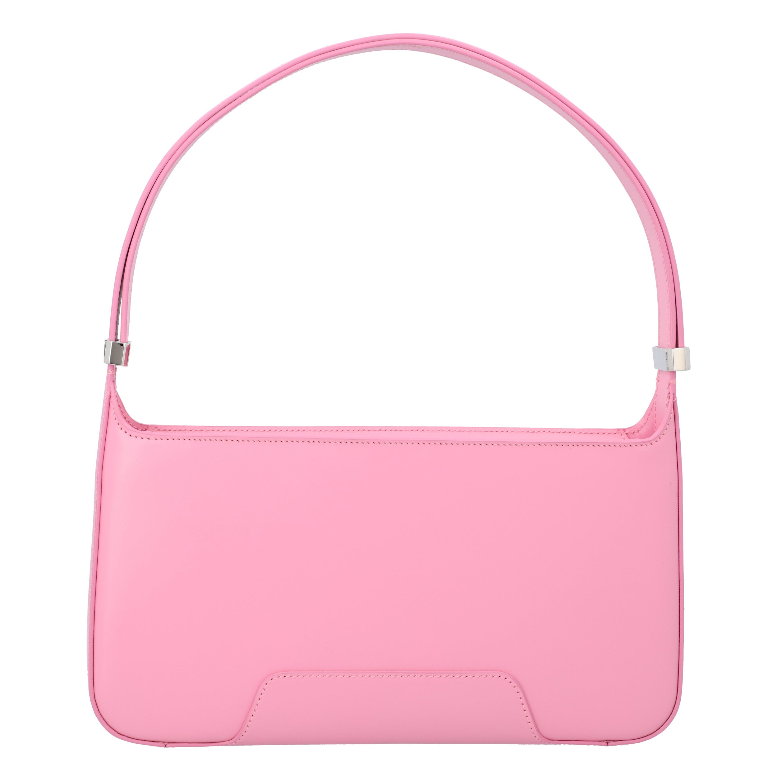 Compact Pink Calfskin Shoulder Bag With Prominent Logo