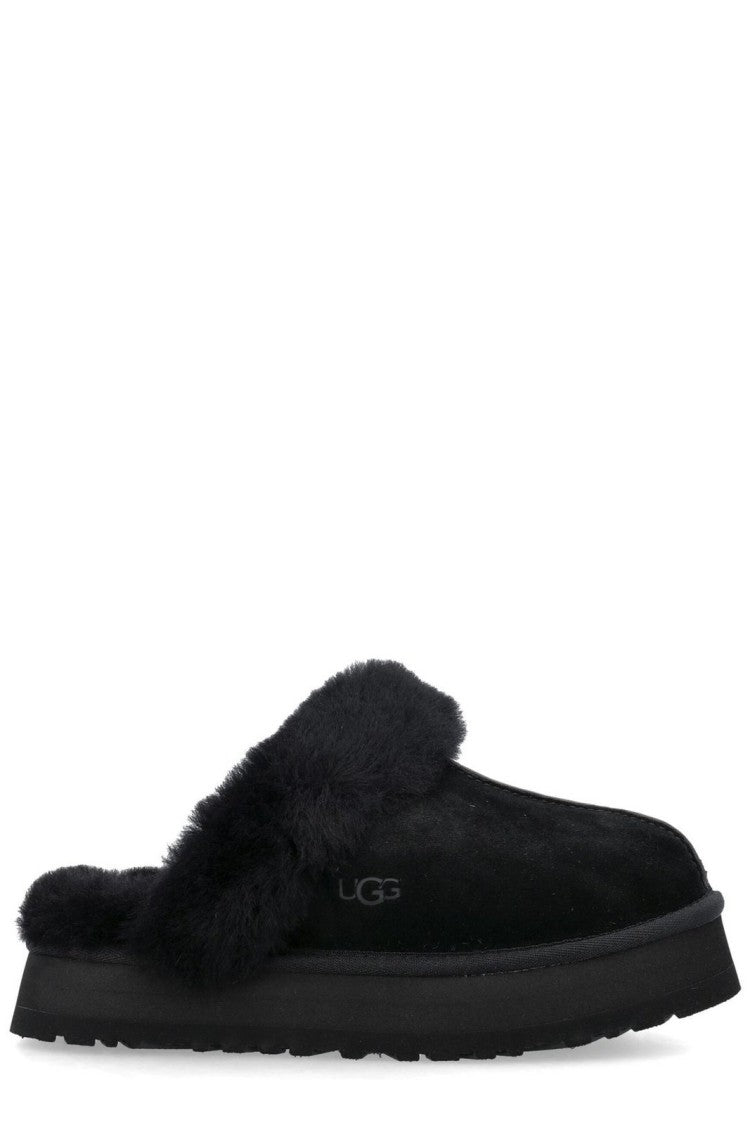 Soft Suede Slip-On Mules with Plush Fur Lining