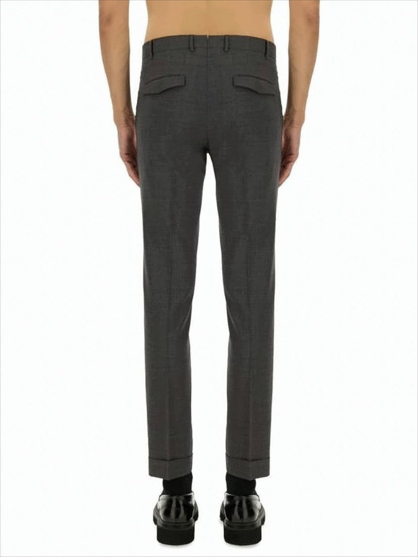 Tailored Straight-Fit Pants with Mid-Rise Waist