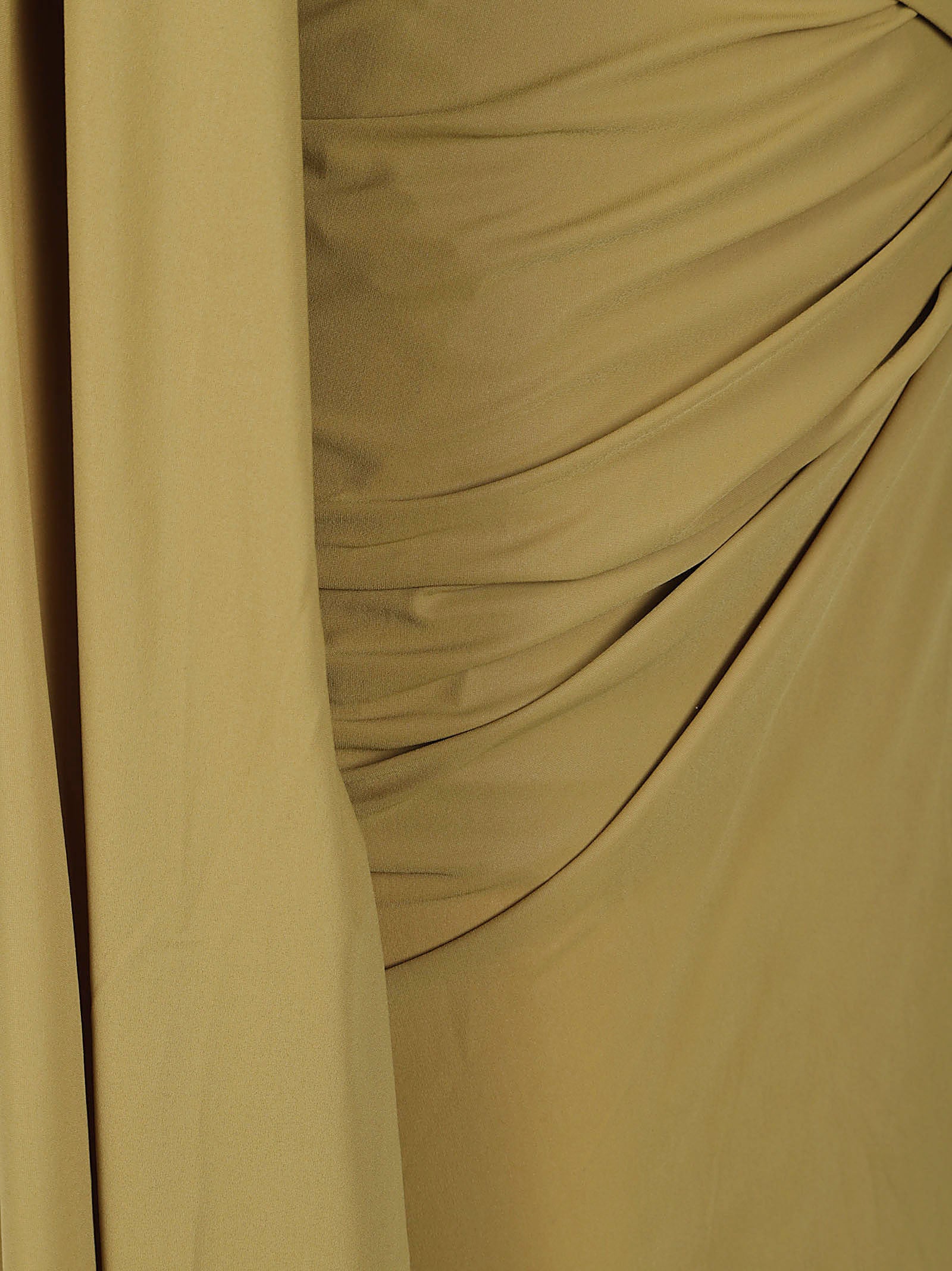 Khaki Green Mini Dress with Wrap Front