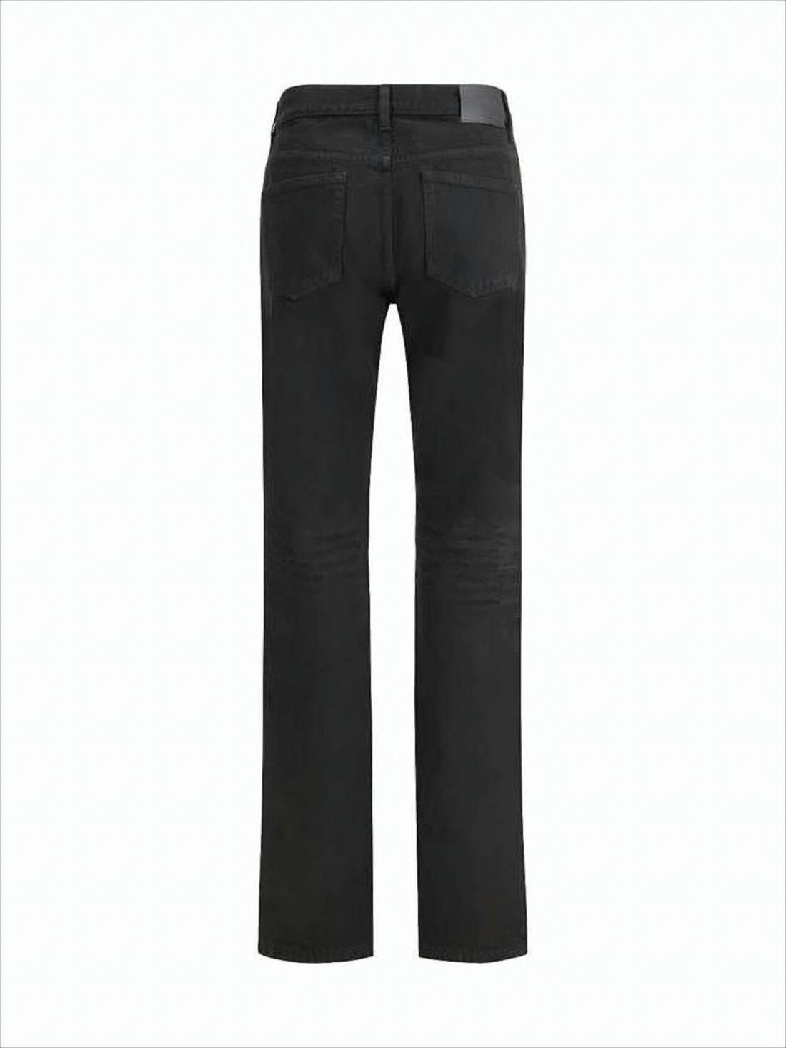 Straight-Leg Denim Pants with Classic Five-Pocket Design