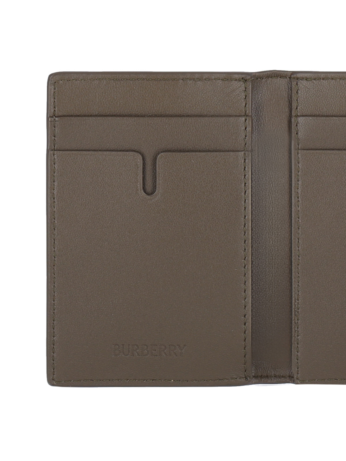 "Check" Bi-Fold Card Holder, In Beige Fabric