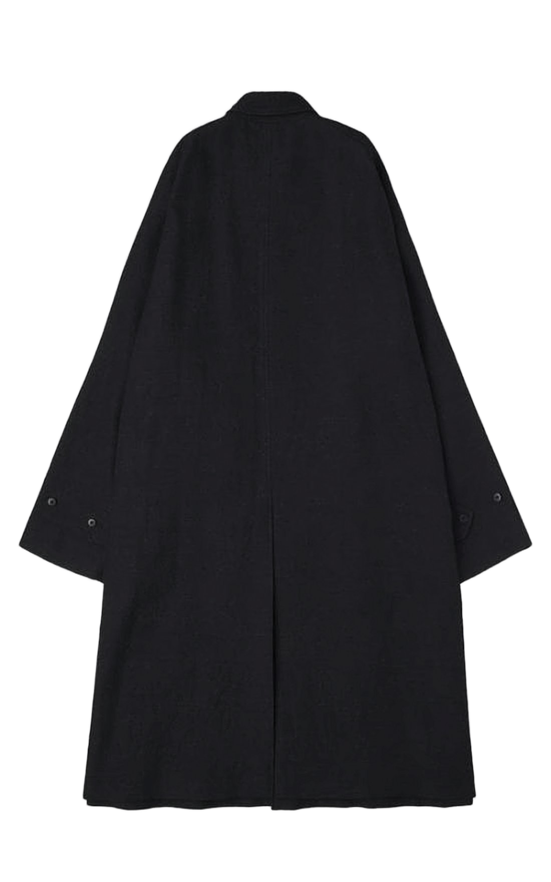 Long Minimalist Black Wool Jacket