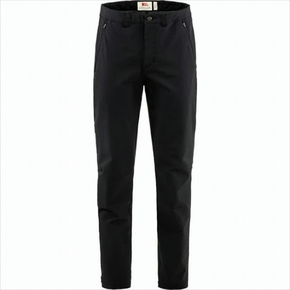 Slim Fit Black Straight Pants with Classic Waistband
