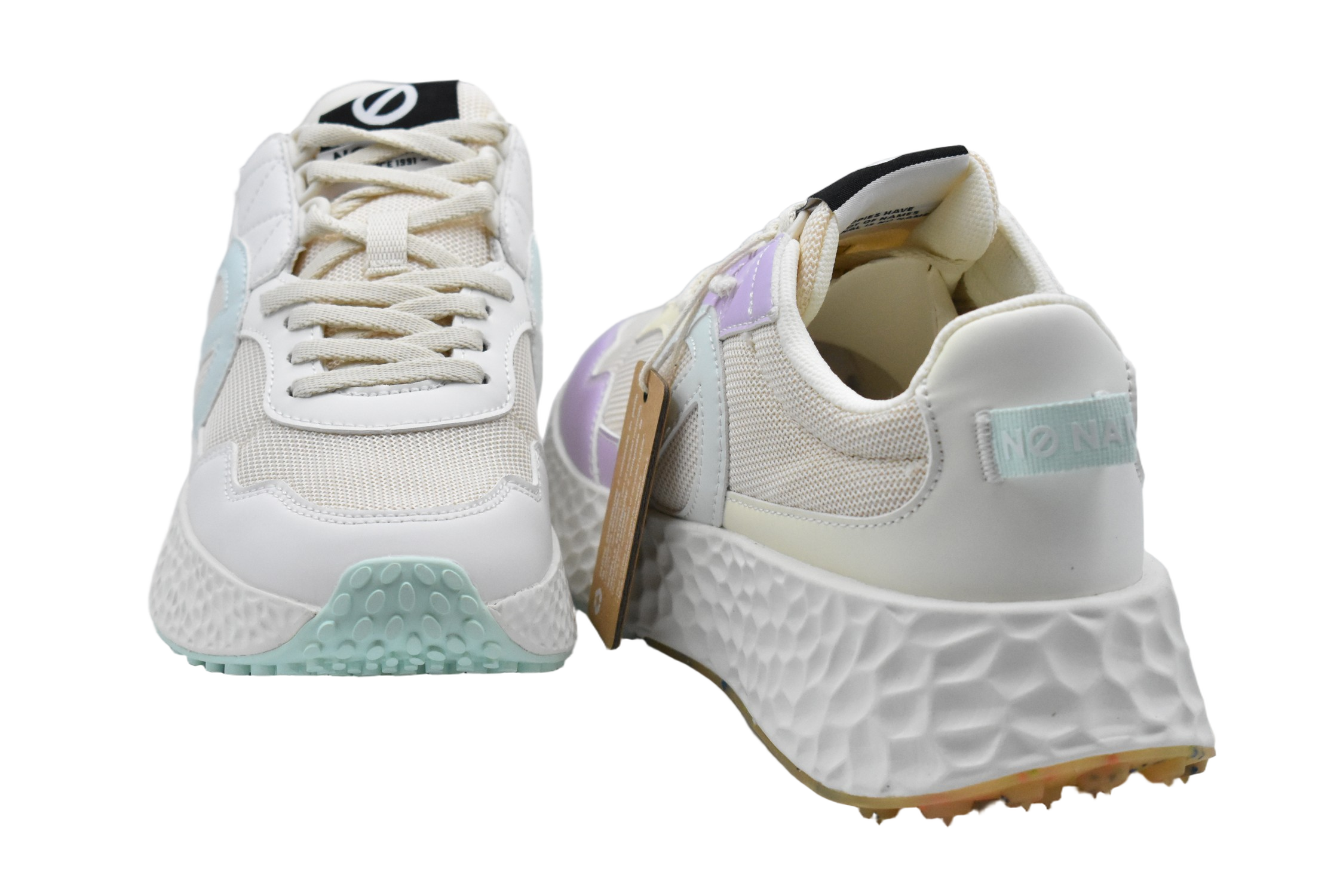 Purple-Yellow-Dove Low Platform Shoes