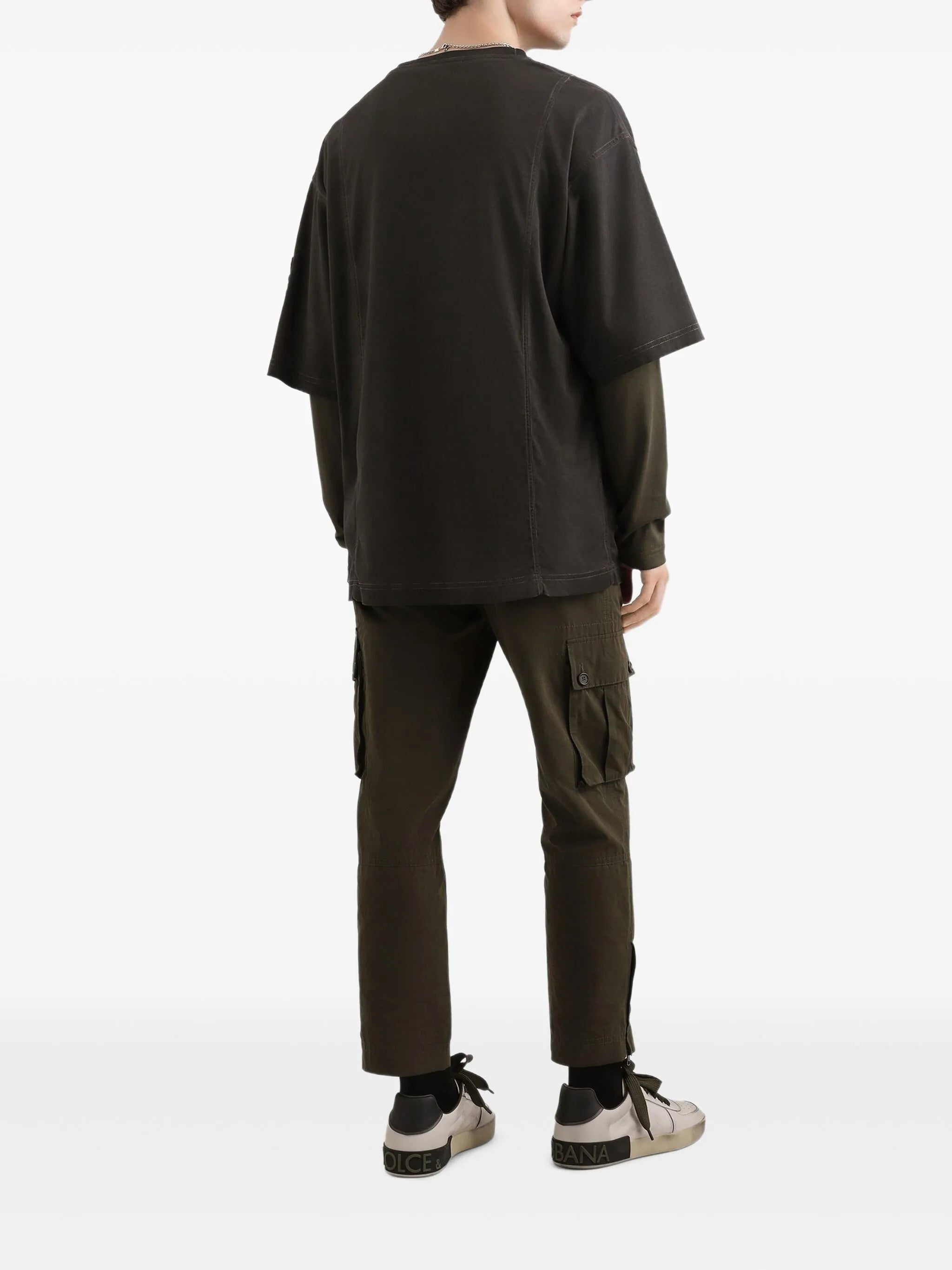 Black Cropped Cargo Flap Pocket Pants